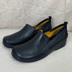 Sperry Topsider women’s black slip on rubber boat shoe deck shoe size 8